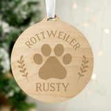 Personalised Dog Breed Round Wooden Bauble: 6 - Christmas Decorations By Gift Moments