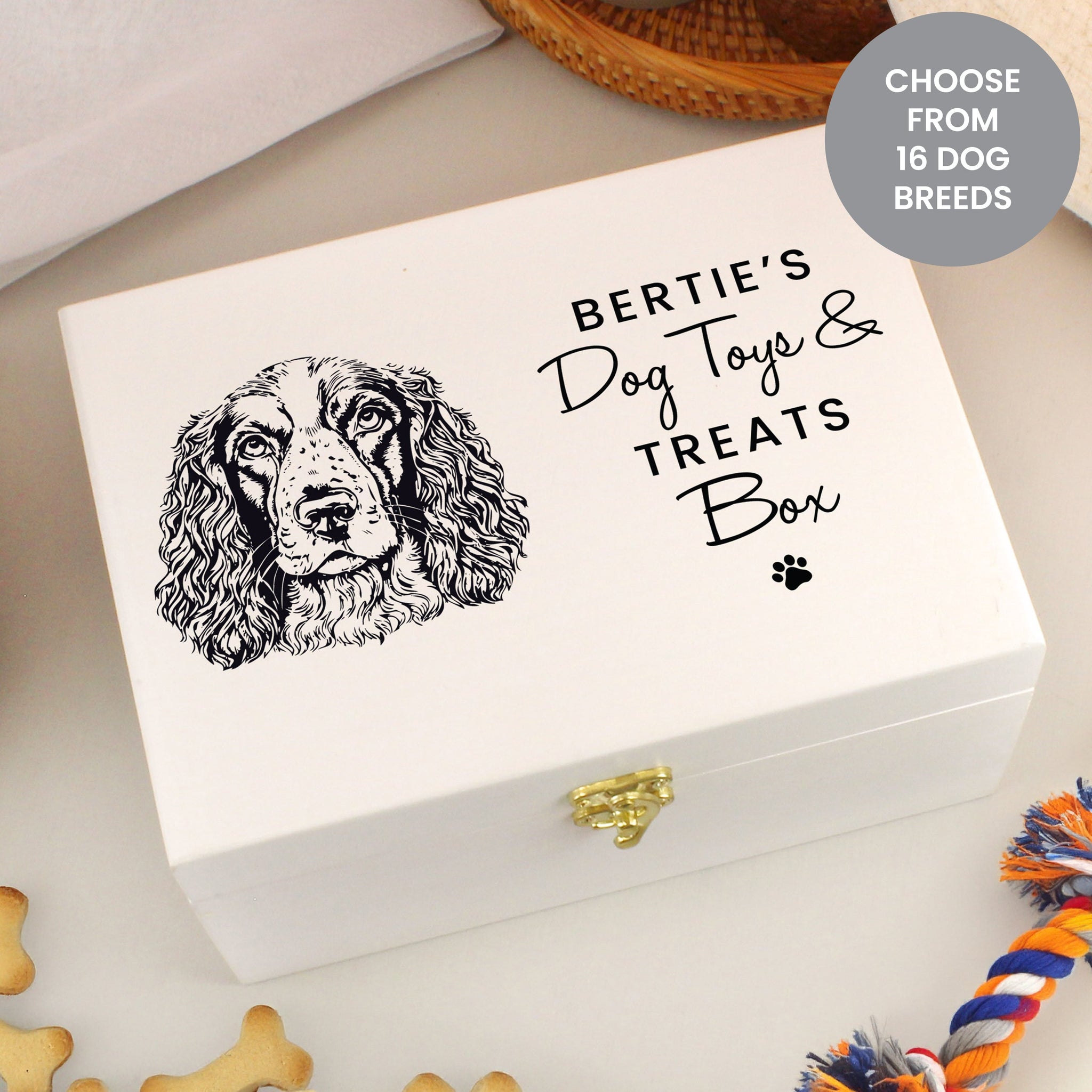 Personalised Dog Breed White Storage Box: 2 - Storage By Gift Moments