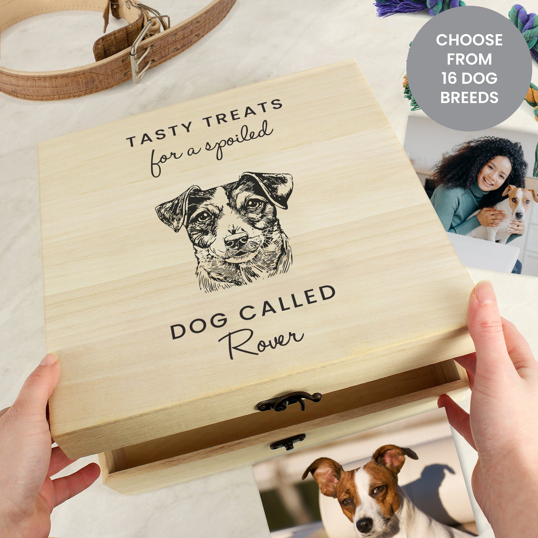 Personalised Dog Breed Wooden Storage Box: 2 - Storage By Gift Moments