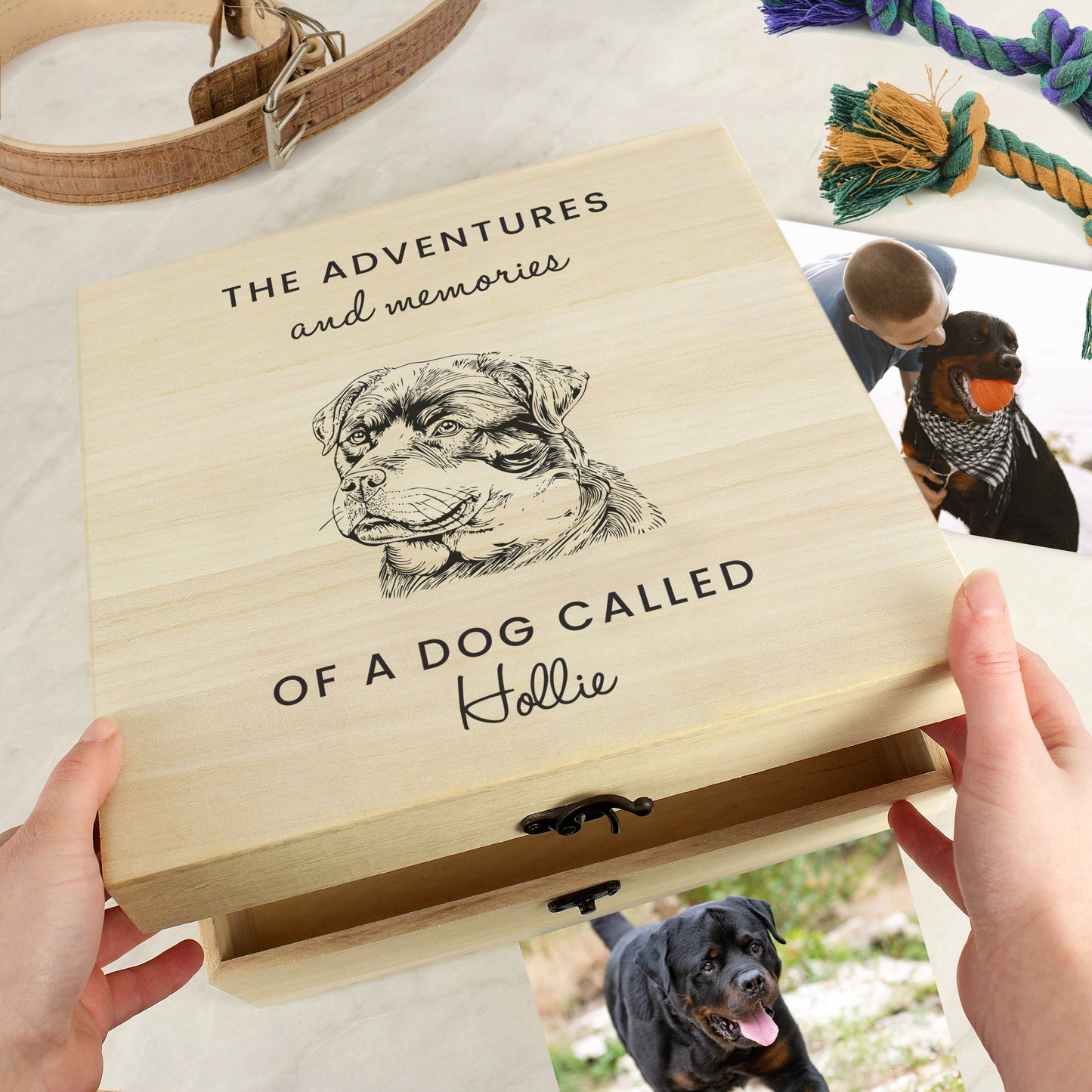 Personalised Dog Breed Wooden Storage Box: 1 - Storage By Gift Moments