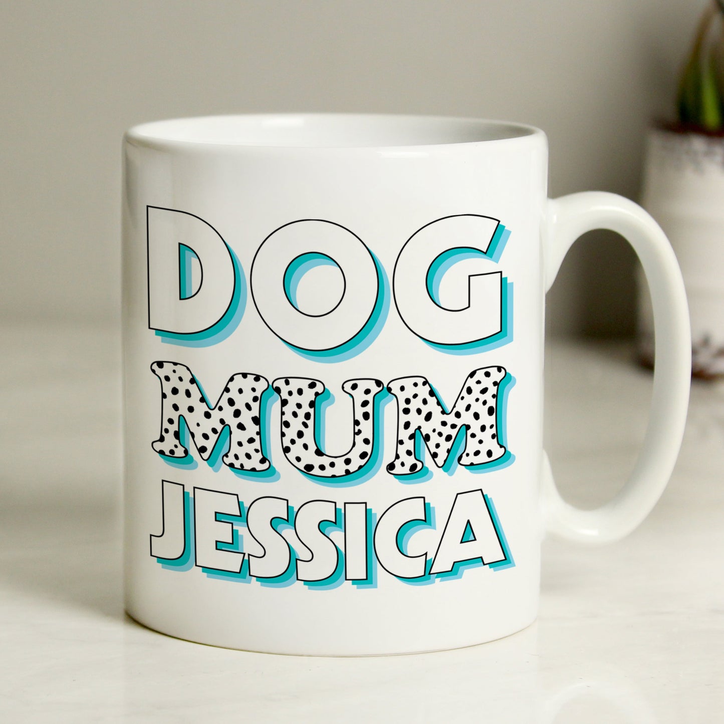 Personalised Dog Mum Blue Spots Mug: 4 - Mugs By Gift Moments