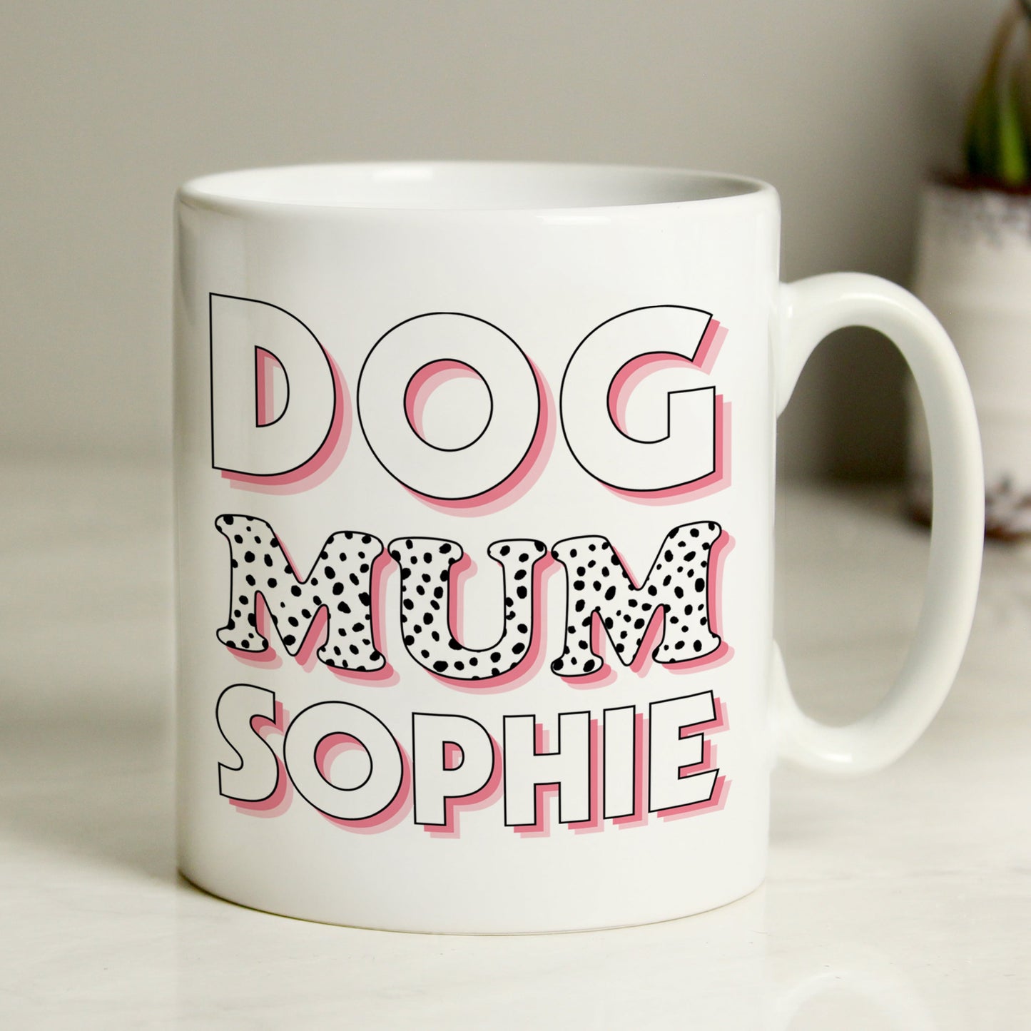Personalised Dog Mum Pink Spots Mug: 2 - Mugs By Gift Moments