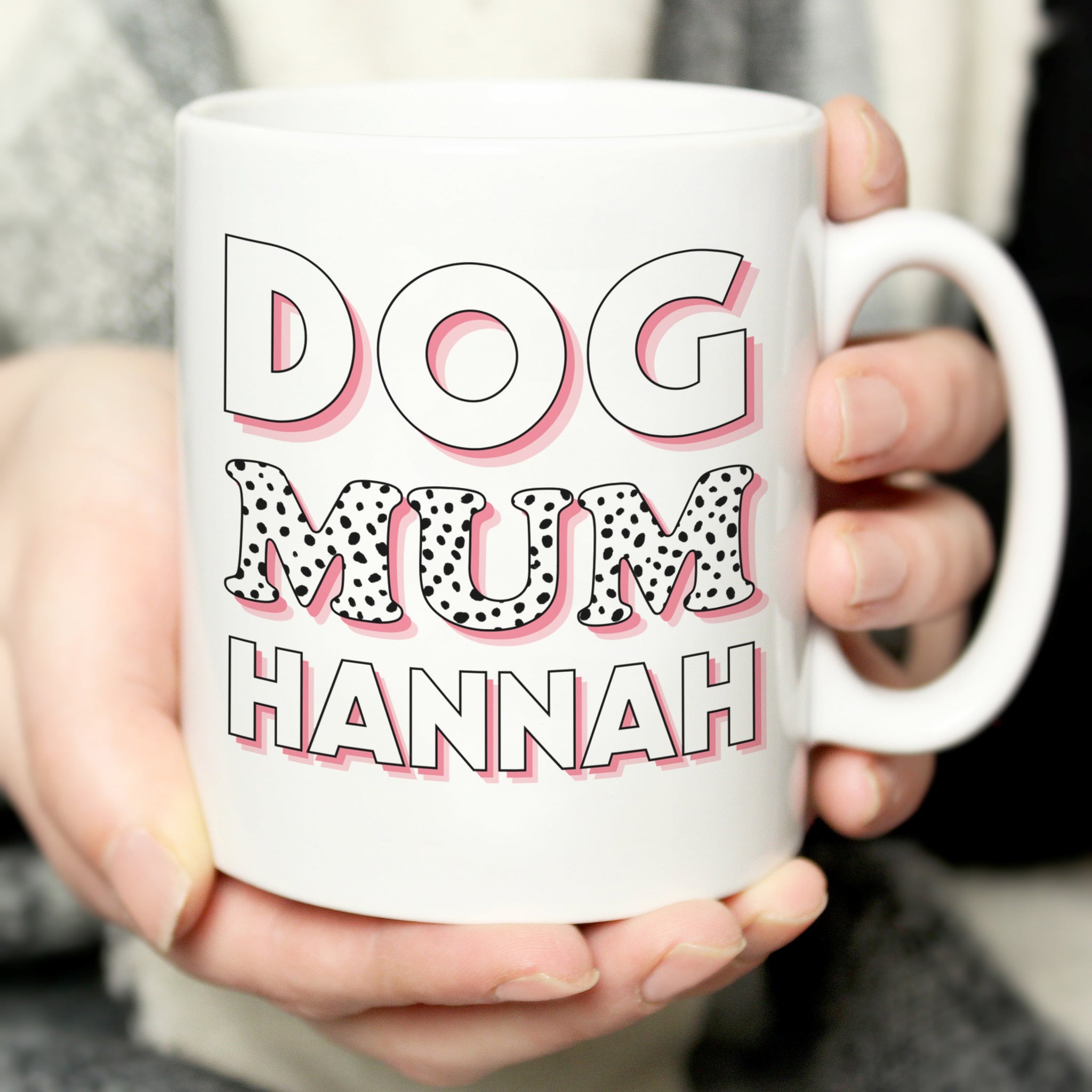 Personalised Dog Mum Pink Spots Mug: 1 - Mugs By Gift Moments