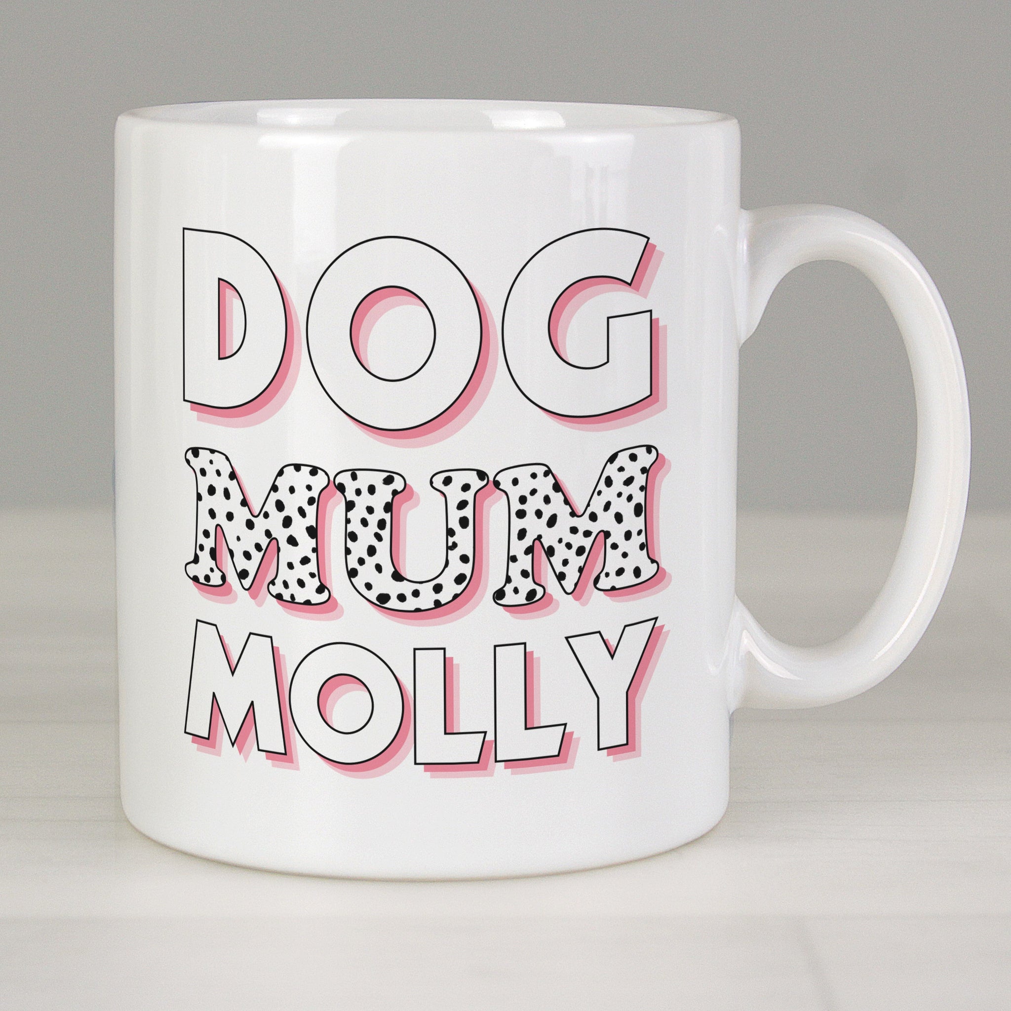 Personalised Dog Mum Pink Spots Mug: 3 - Mugs By Gift Moments