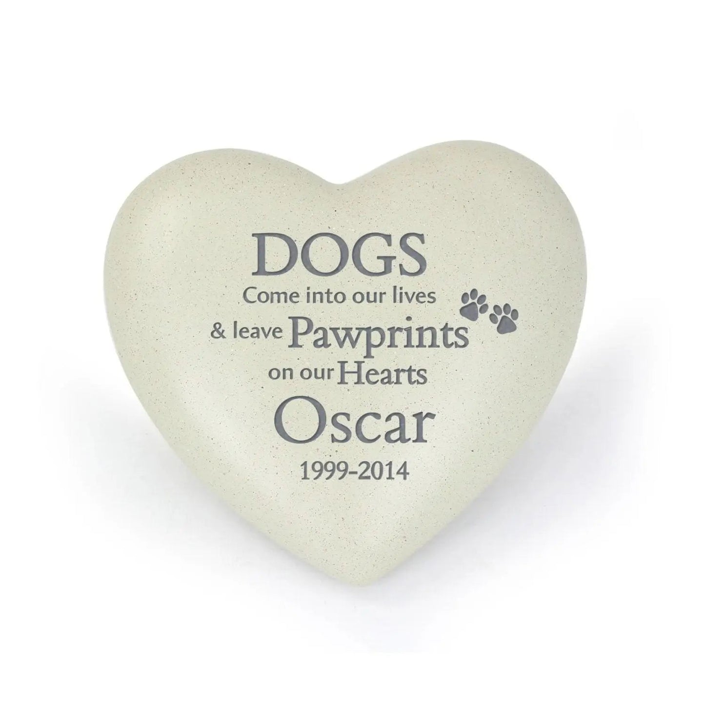 Personalised Dog Pawprints Heart Memorial: 2 - Memorials By Gift Moments