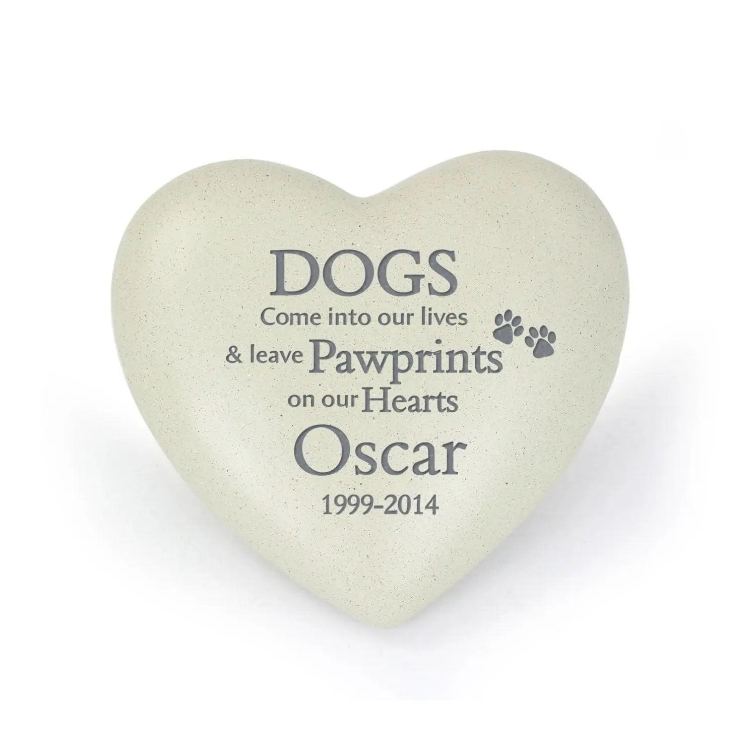 Personalised Dog Pawprints Heart Memorial: 2 - Memorials By Gift Moments