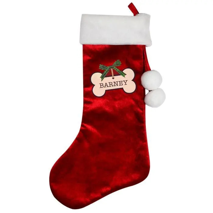 Personalised Dog Treats Luxury Red Stocking: 4 - Christmas Stockings By Gift Moments