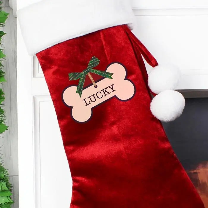 Personalised Dog Treats Luxury Red Stocking: 3 - Christmas Stockings By Gift Moments