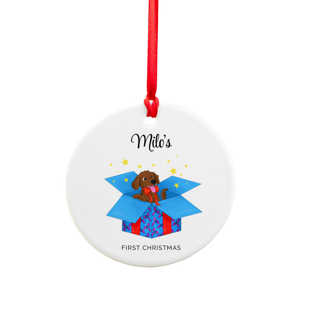 Personalised Dog’s First Christmas Ornament: 4 - Christmas Decorations By Gift Moments