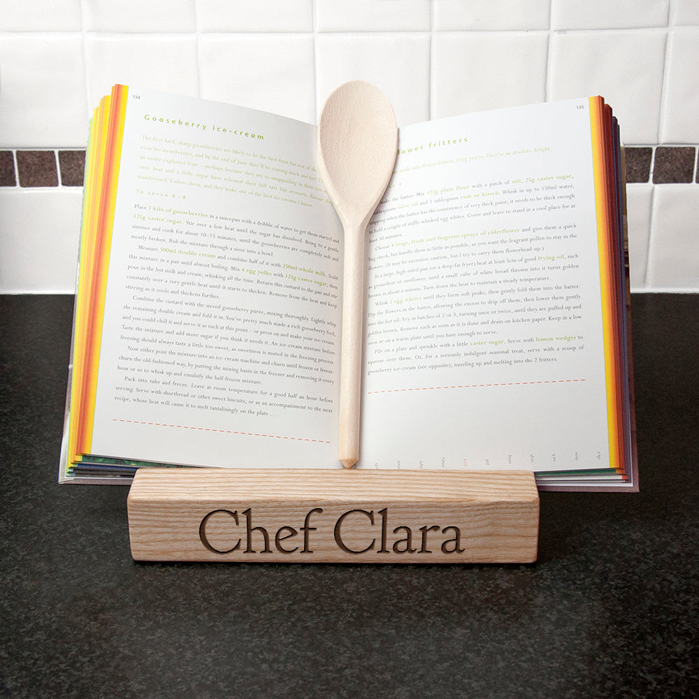 Personalised Double Kitchen Recipe Book or Tablet Holder: 2 - Block Font - Tech Accessories By Gift Moments