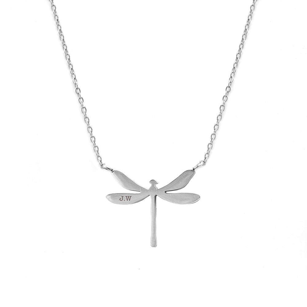 Personalised Dragonfly Silver Necklace: 6 - Necklaces By Gift Moments