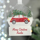 Personalised Driving Home For Christmas Acrylic Snow globe Decoration: 2 - Christmas Decorations By Gift Moments