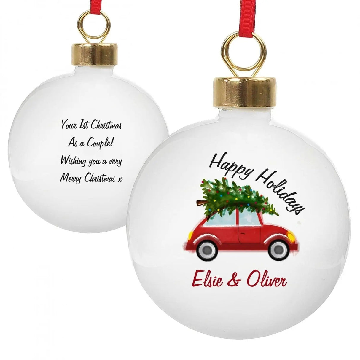 Personalised Driving Home For Christmas Bauble: 4 - Christmas Baubles By Gift Moments