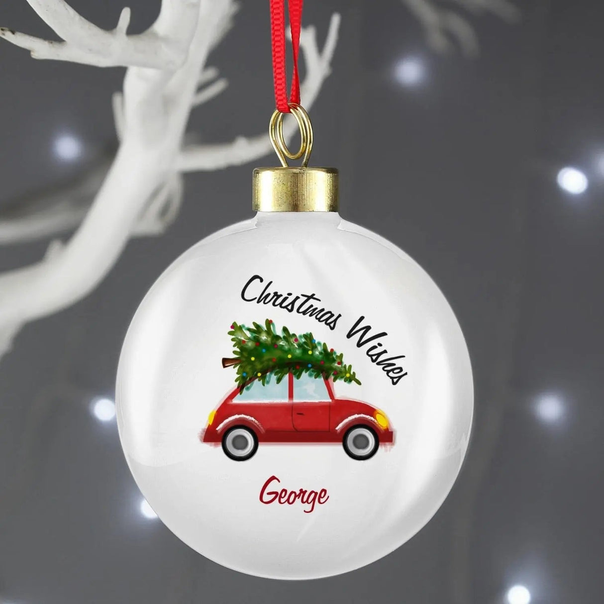 Personalised Driving Home For Christmas Bauble: 2 - Christmas Baubles By Gift Moments