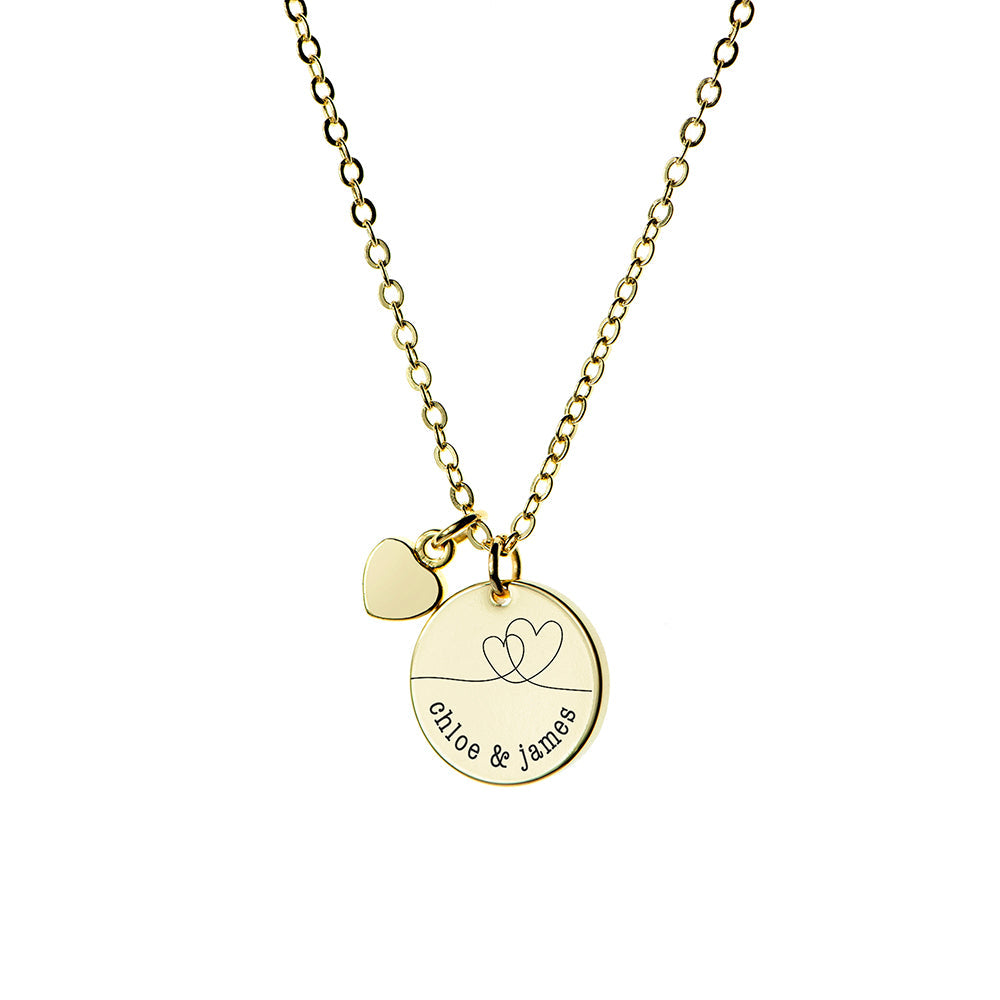 Personalised Dual Hearts Heart & Disc Necklaces: 7 - Necklaces By Gift Moments