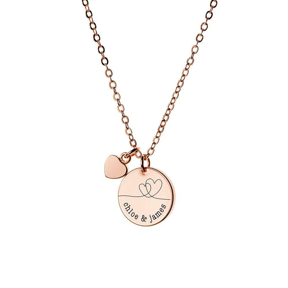 Personalised Dual Hearts Heart & Disc Necklaces: 6 - Necklaces By Gift Moments
