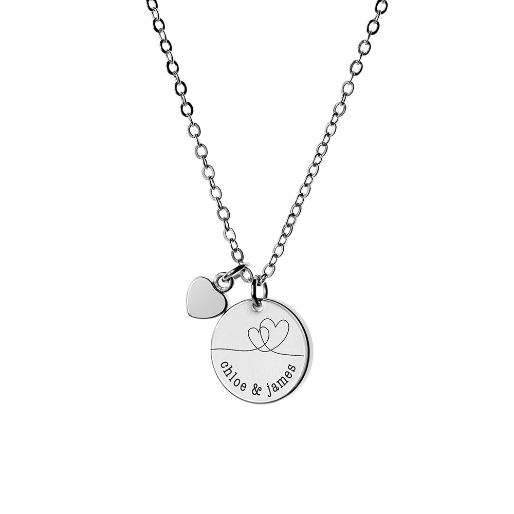 Personalised Dual Hearts Heart & Disc Necklaces: 5 - Necklaces By Gift Moments