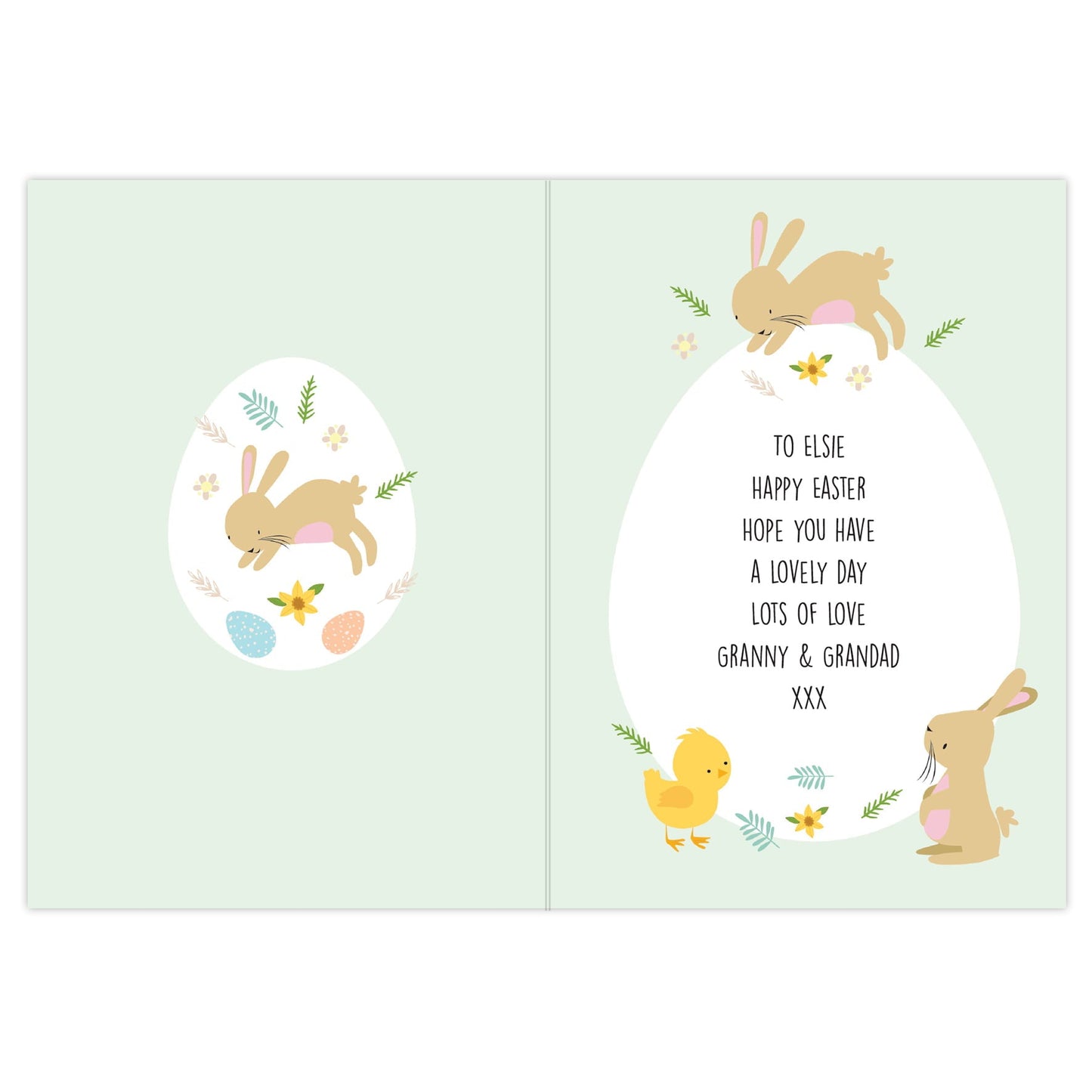 Personalised Easter Bunny & Chick Card: 4 - Greeting Cards By Gift Moments
