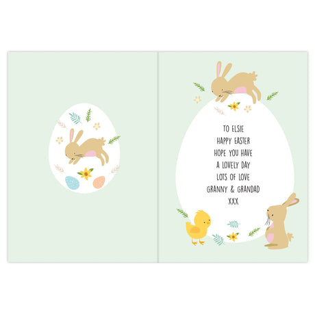 Personalised Easter Bunny & Chick Card: 4 - Greeting Cards By Gift Moments