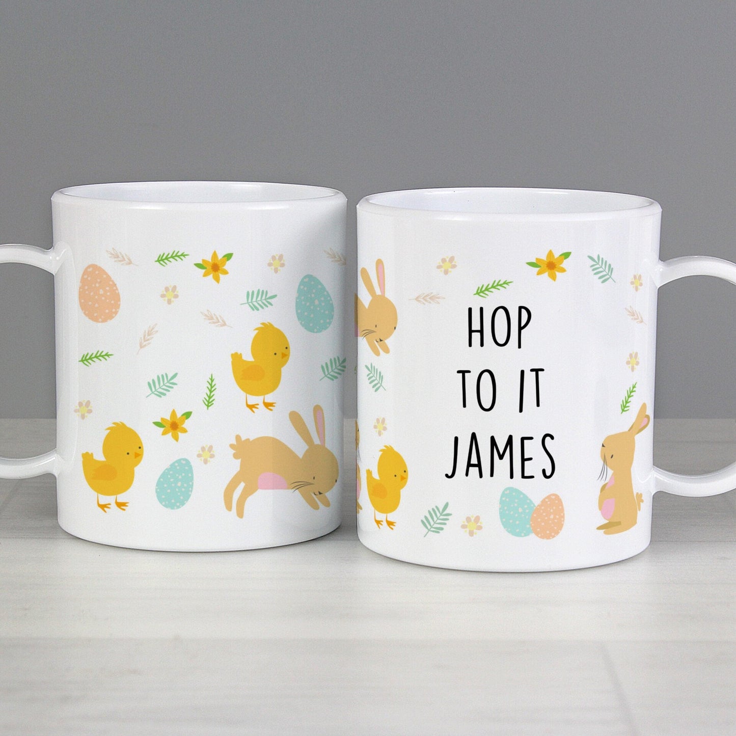 Personalised Easter Bunny Plastic Mug: 3 - Plastic Mugs By Gift Moments