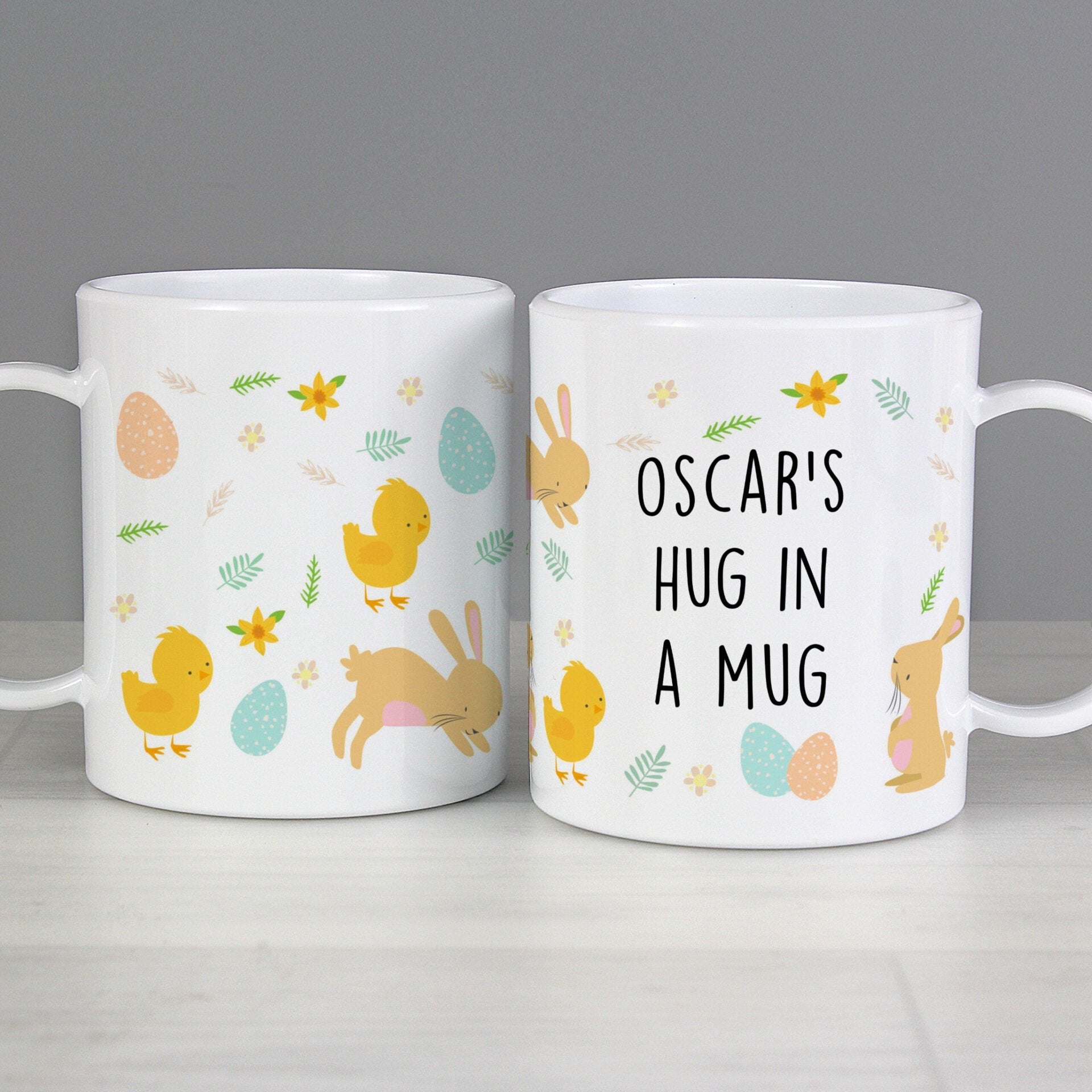 Personalised Easter Bunny Plastic Mug: 2 - Plastic Mugs By Gift Moments