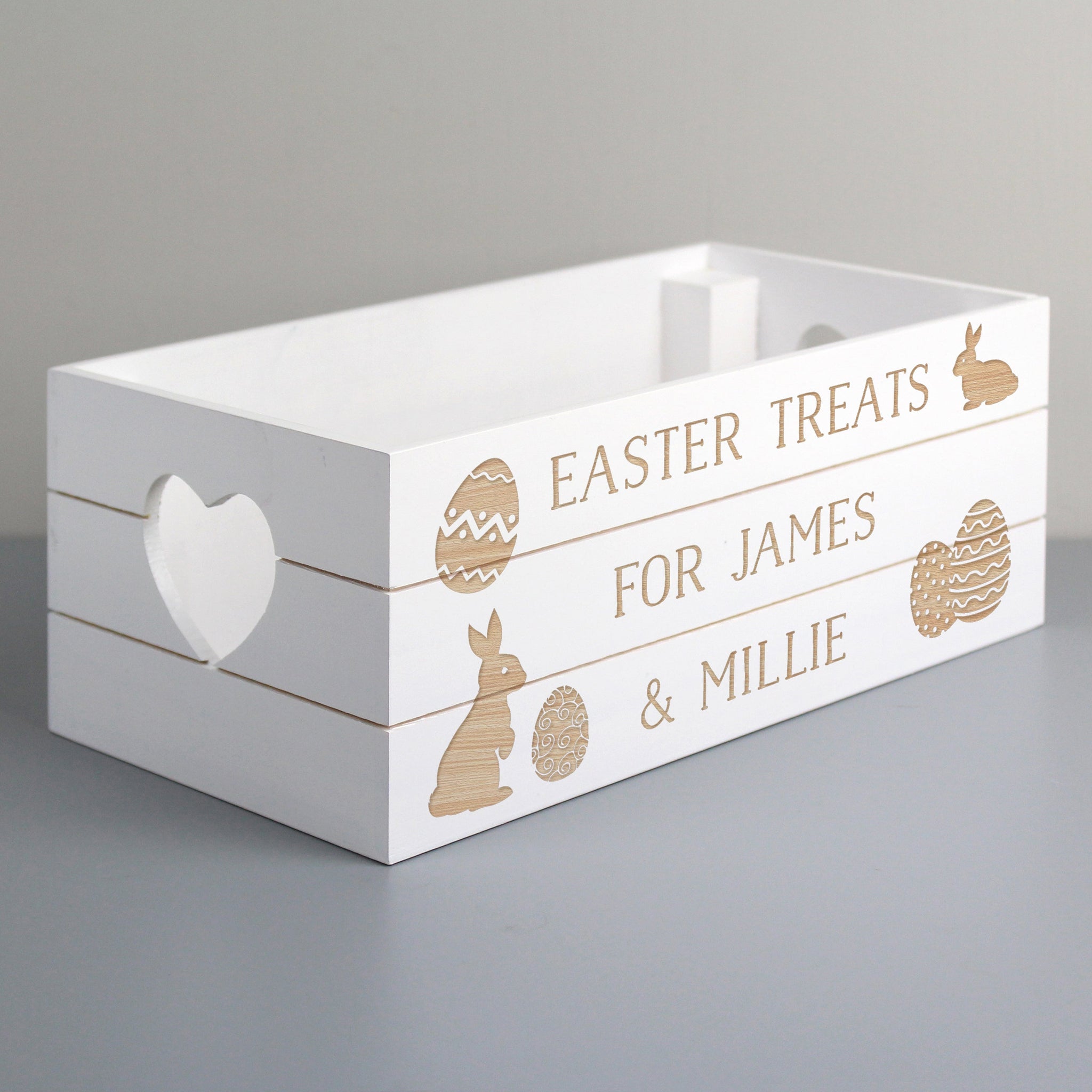 Personalised Easter Bunny Small Wooden Crate: 4 - Storage By Gift Moments
