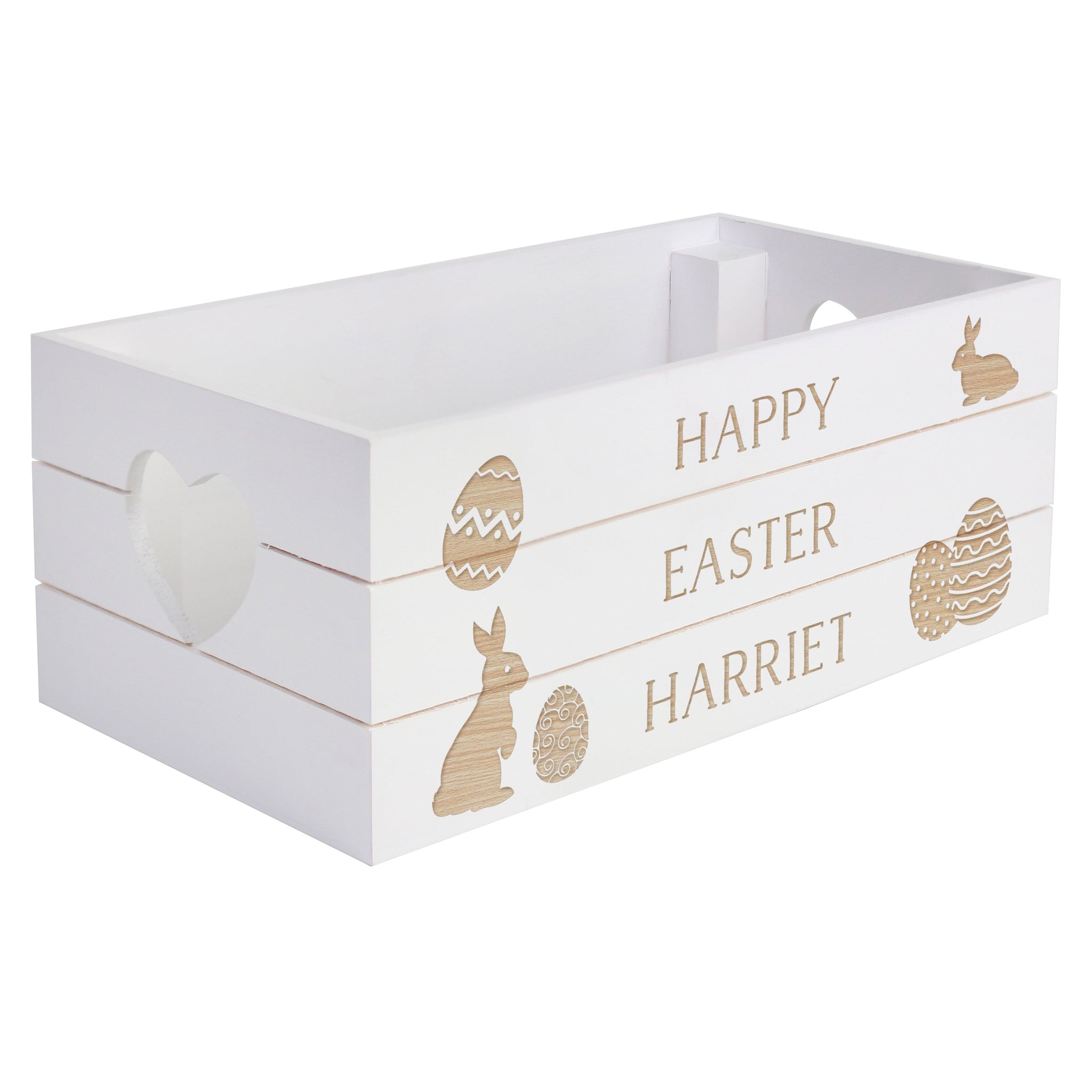 Personalised Easter Bunny Small Wooden Crate: 5 - Storage By Gift Moments
