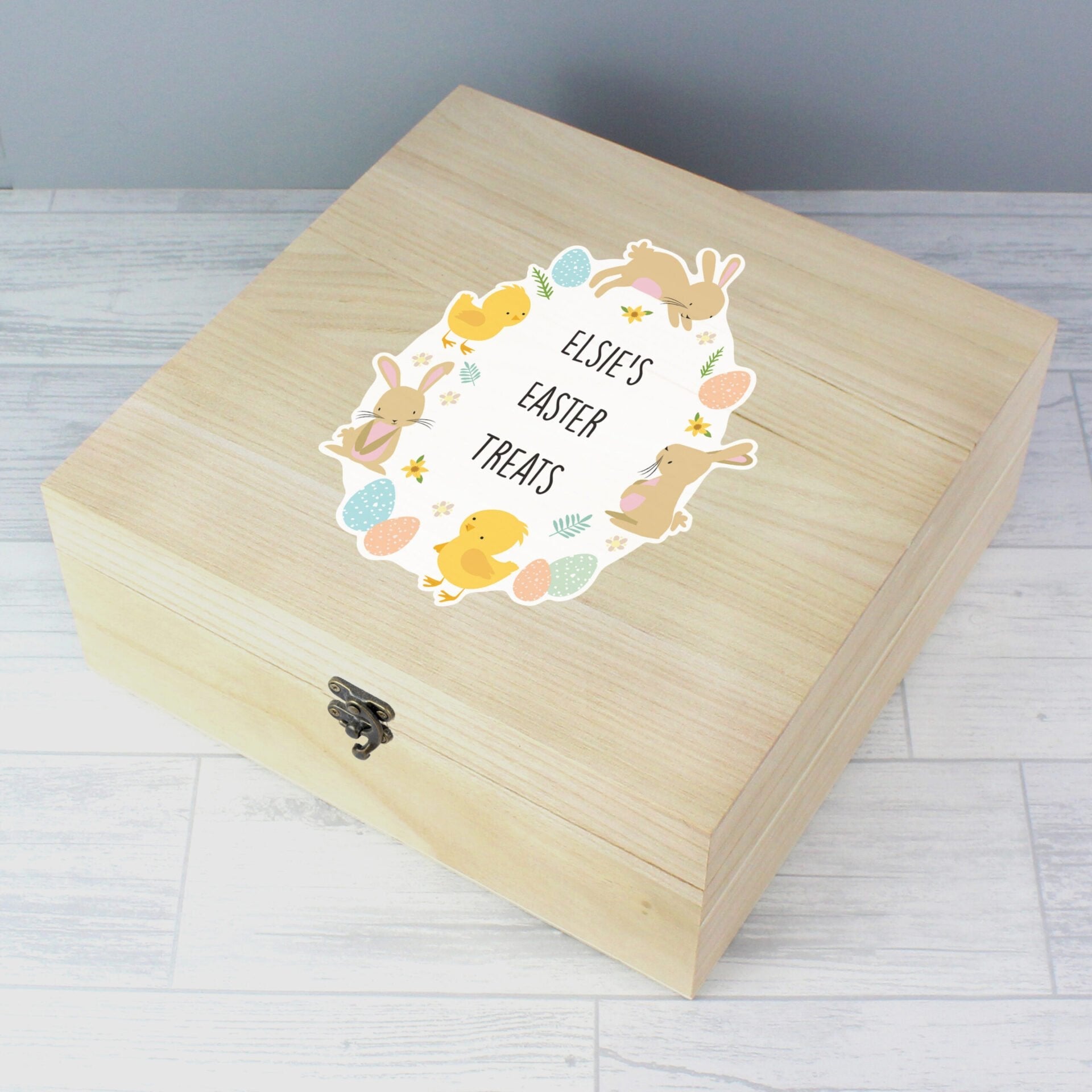 Personalised Easter Bunny Wooden Treat Box: 1 - Keepsake Boxes By Gift Moments