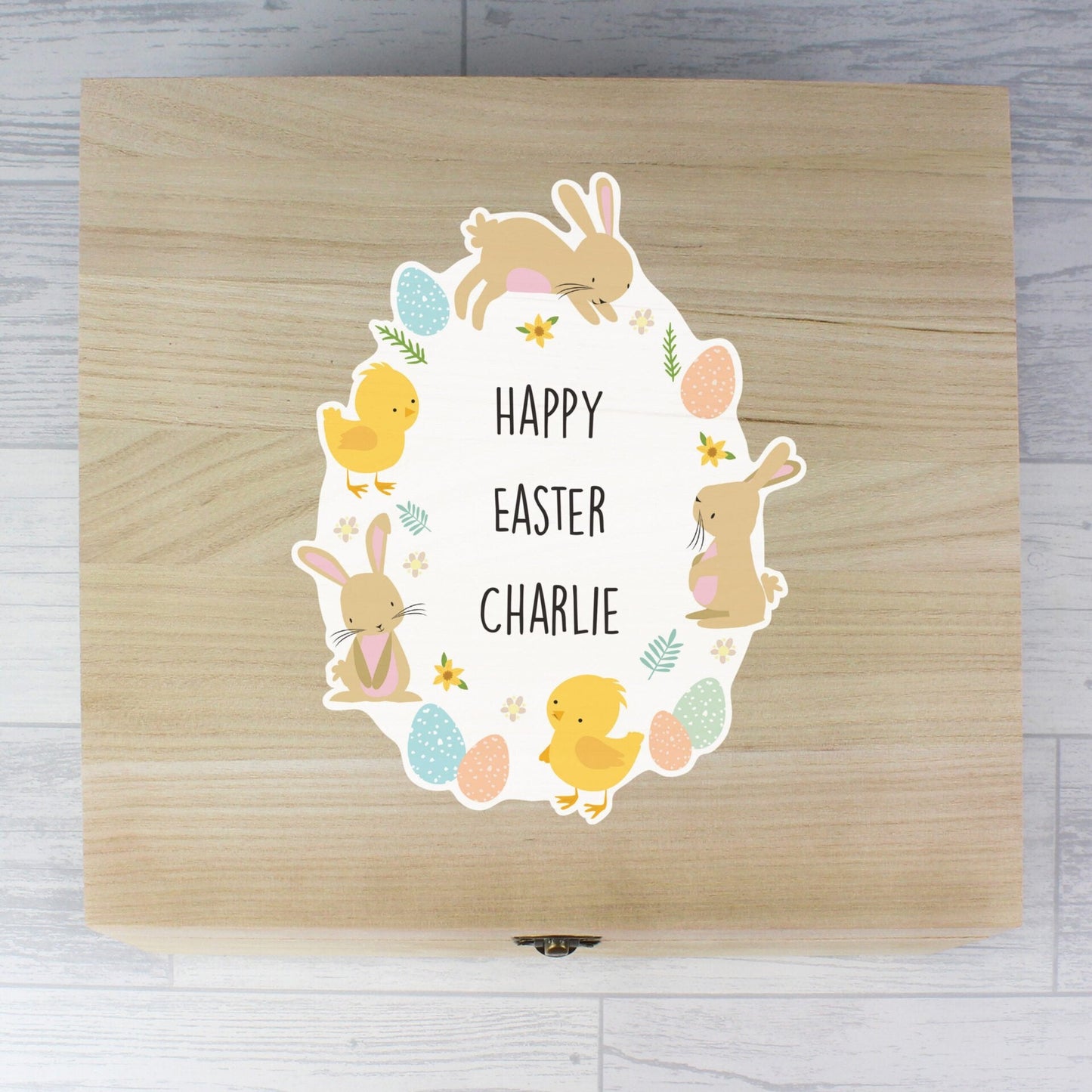 Personalised Easter Bunny Wooden Treat Box: 2 - Keepsake Boxes By Gift Moments
