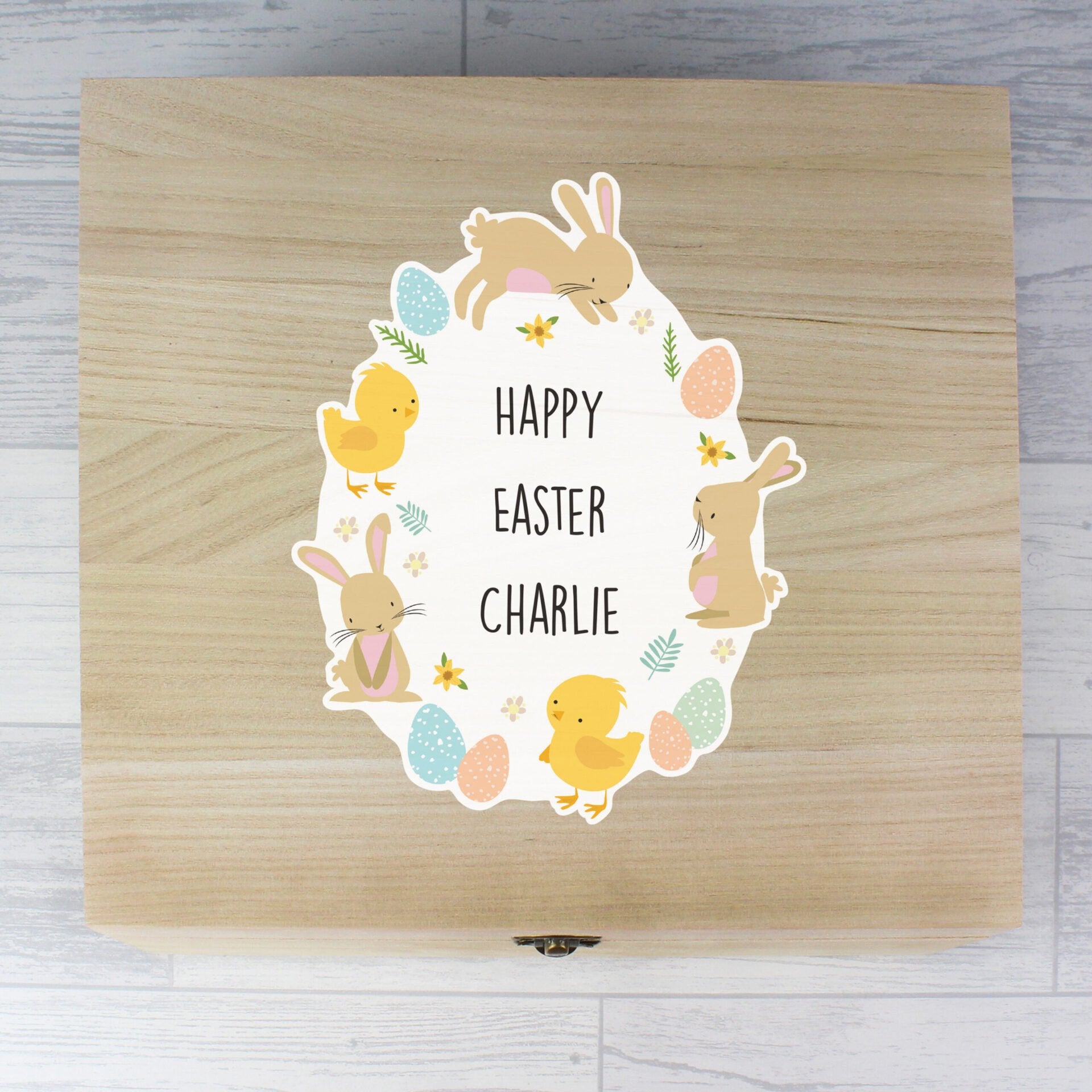 Personalised Easter Bunny Wooden Treat Box: 2 - Keepsake Boxes By Gift Moments