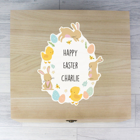 Personalised Easter Bunny Wooden Treat Box: 2 - Keepsake Boxes By Gift Moments