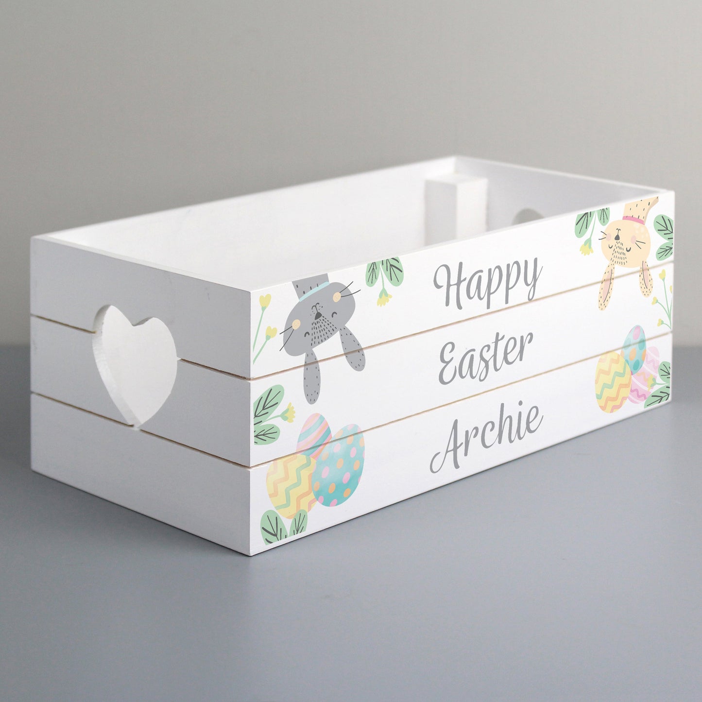 Personalised Easter Egg Hunt Small Wooden Crate: 4 - Storage By Gift Moments