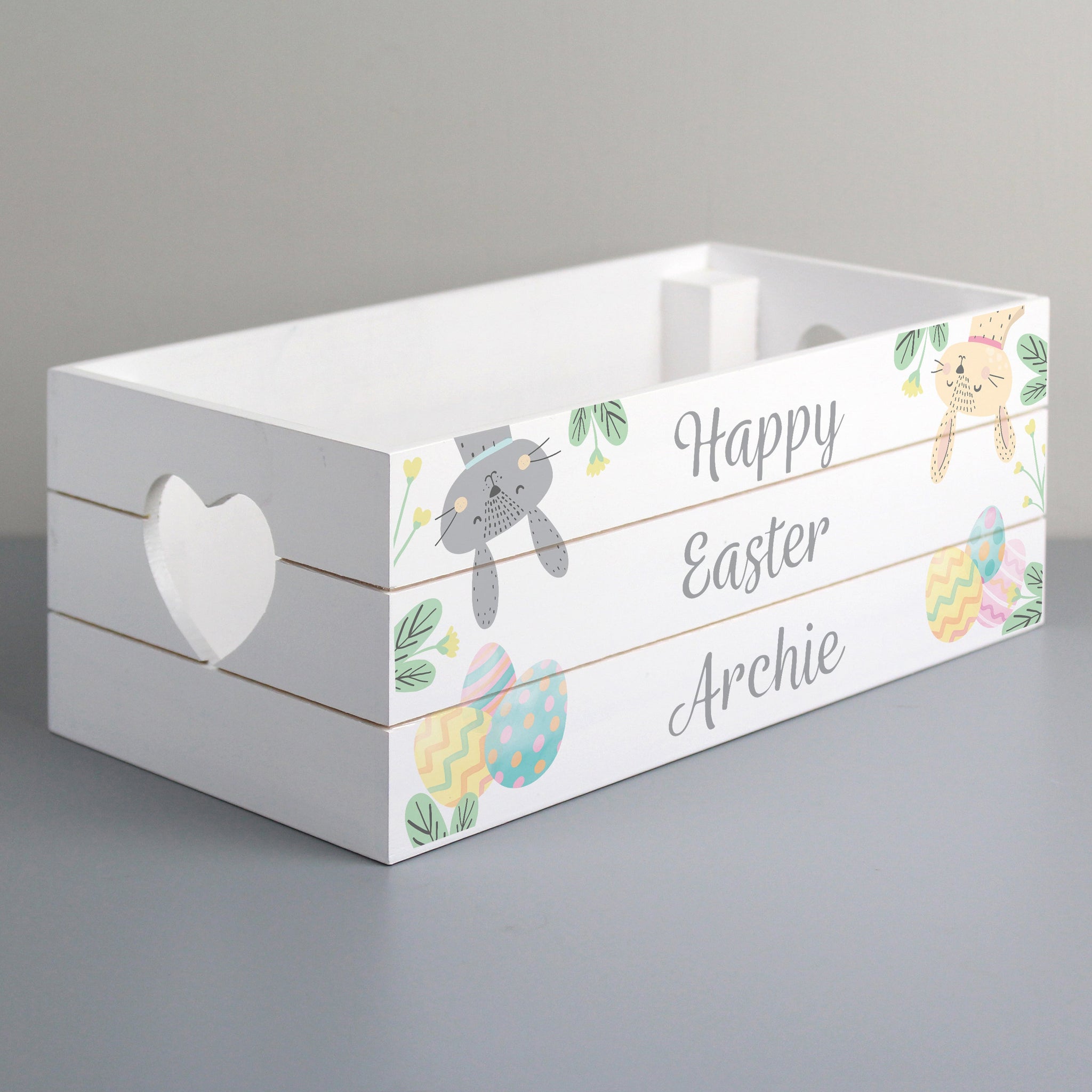 Personalised Easter Egg Hunt Small Wooden Crate: 4 - Storage By Gift Moments
