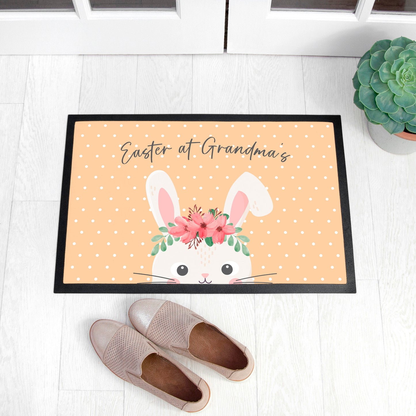 Personalised Easter Rabbit Indoor Doormat: 1 - Doormats By Gift Moments