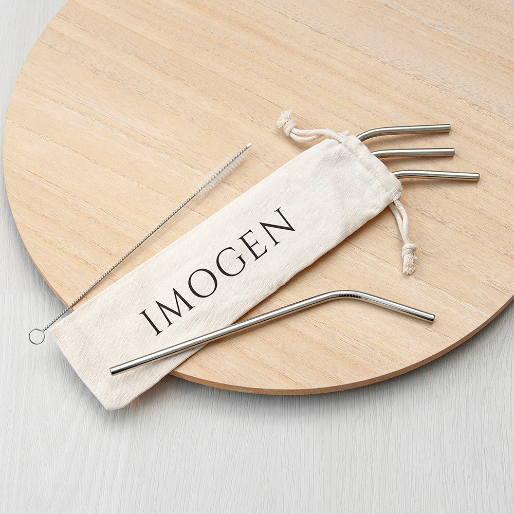 Personalised Eco Metal Drinks Straw Set: 1 - Metal Accessories By Gift Moments