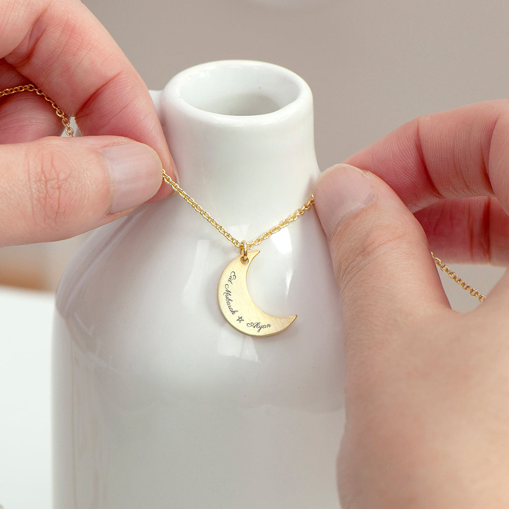 Personalised Eid Mubarak Crescent Moon Necklaces: 1 - Necklaces By Gift Moments