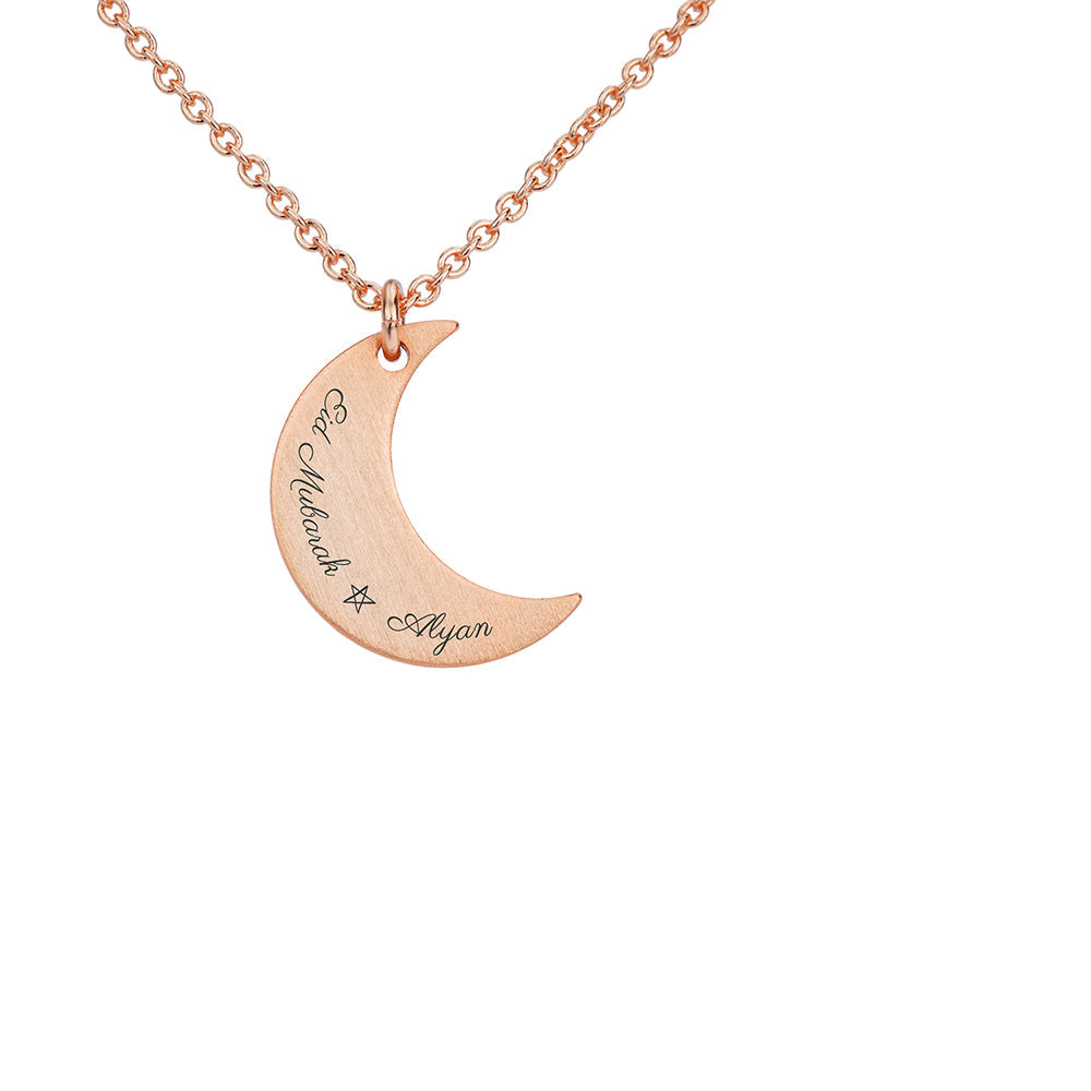 Personalised Eid Mubarak Crescent Moon Necklaces: 9 - Necklaces By Gift Moments