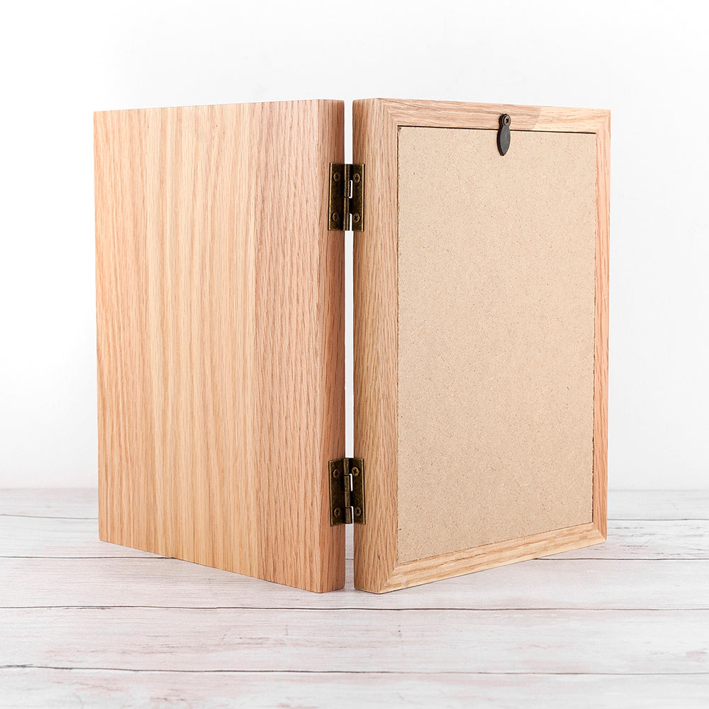 Personalised Eid Mubarak Oak Book Photo Frame: 2 Photo Frames By Gift Moments