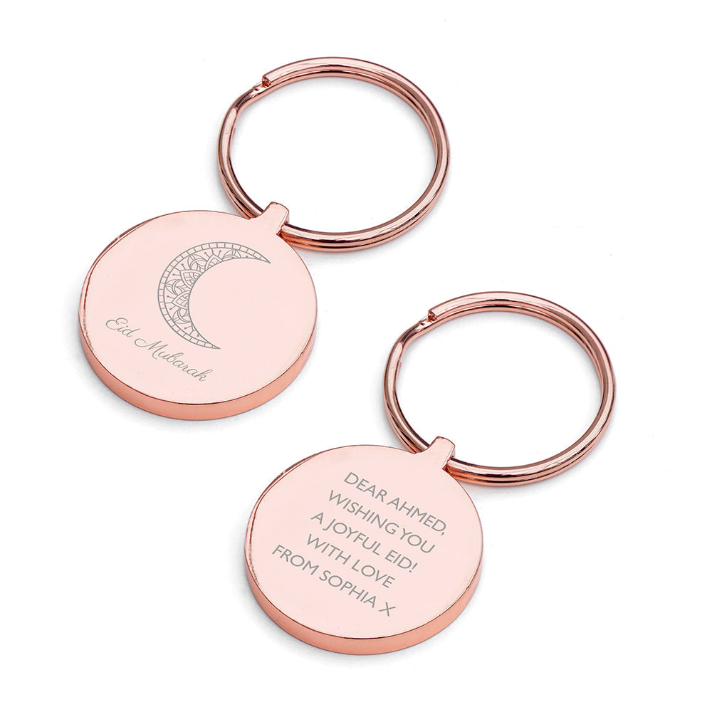 Personalised Eid Mubarak Round Keyrings: 5 Keyrings By Gift Moments