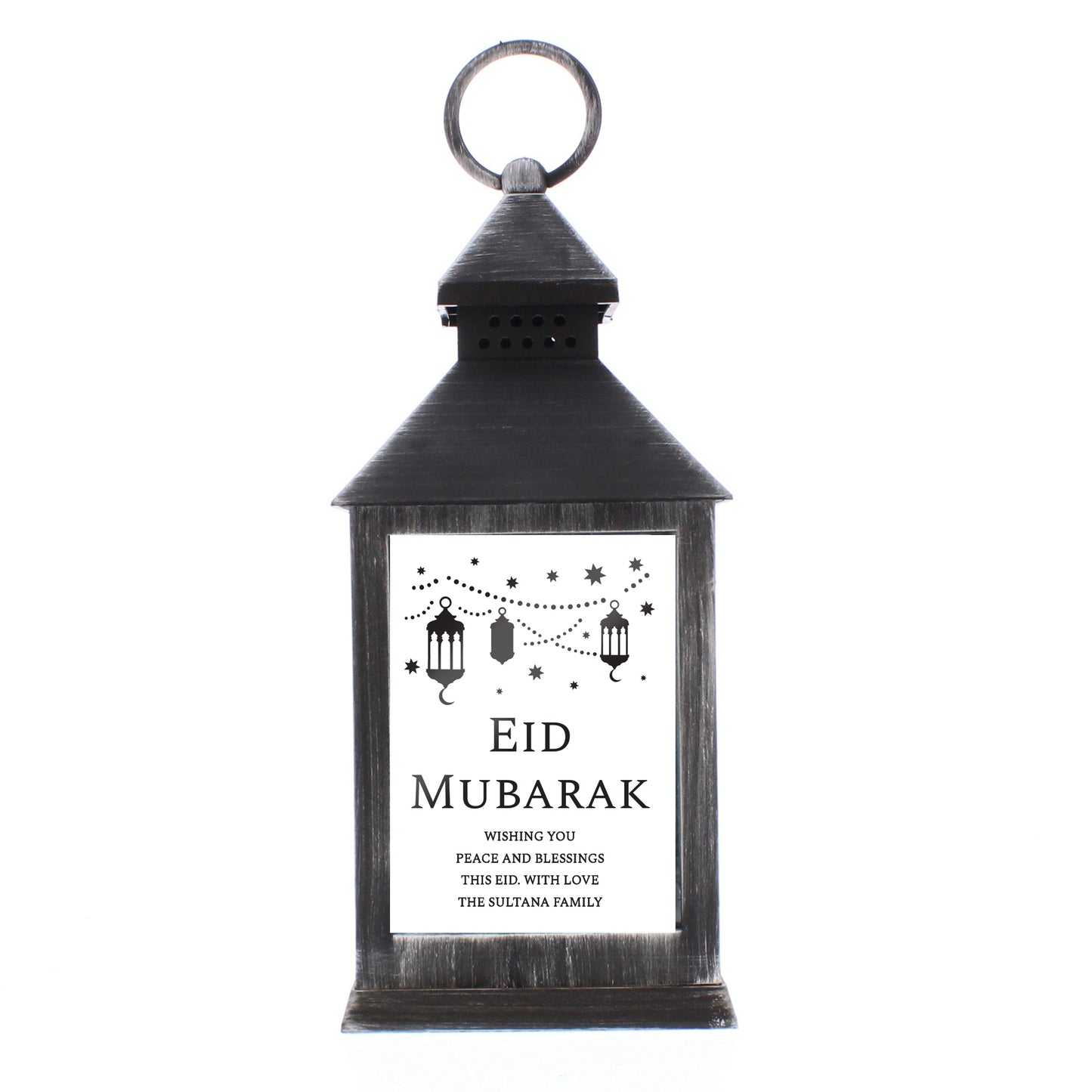 Personalised Eid and Ramadan Black Lantern: 5 - LED Lighting By Gift Moments