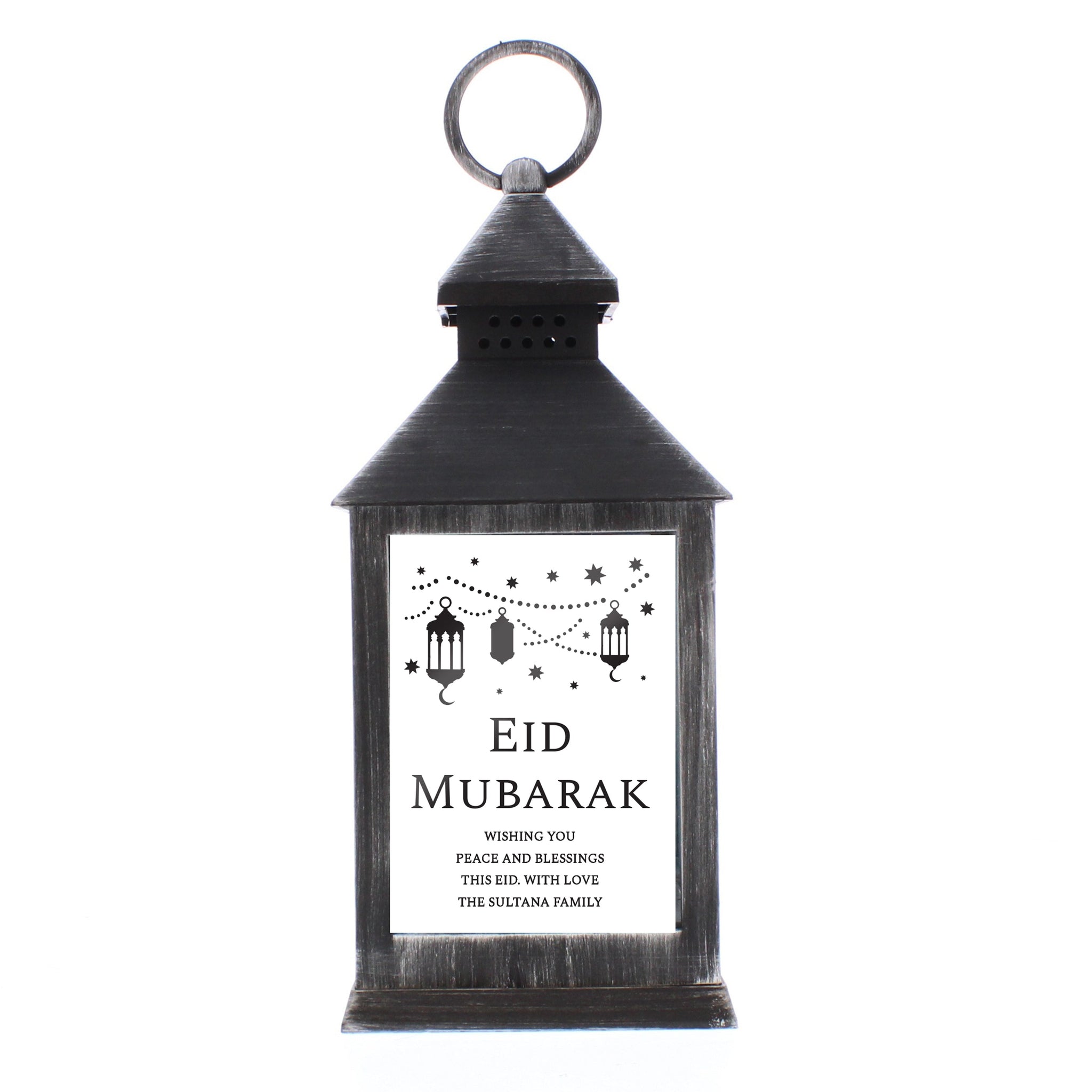 Personalised Eid and Ramadan Black Lantern: 5 - LED Lighting By Gift Moments