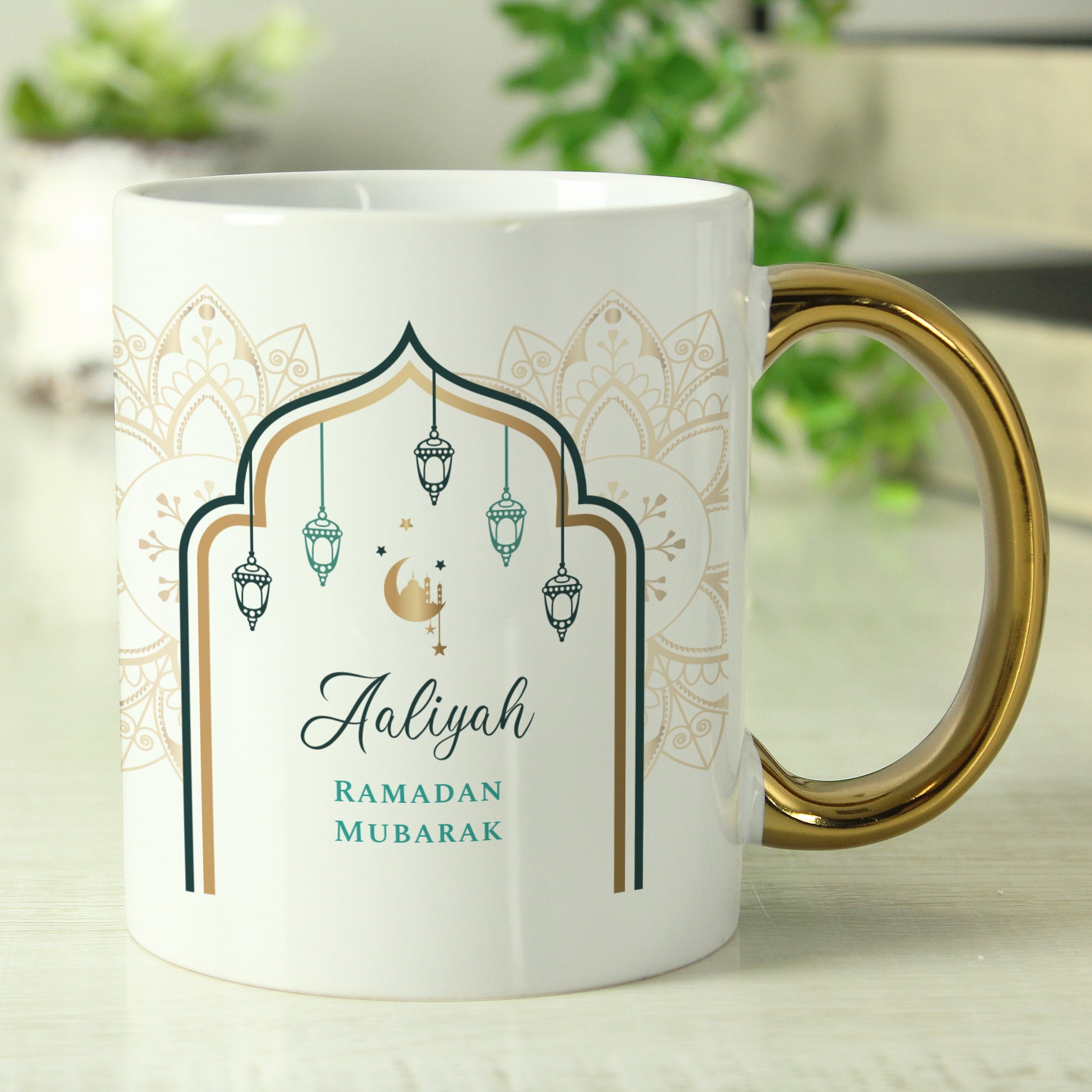 Personalised Eid and Ramadan Gold Handled Mug: 2 - Mugs By Gift Moments