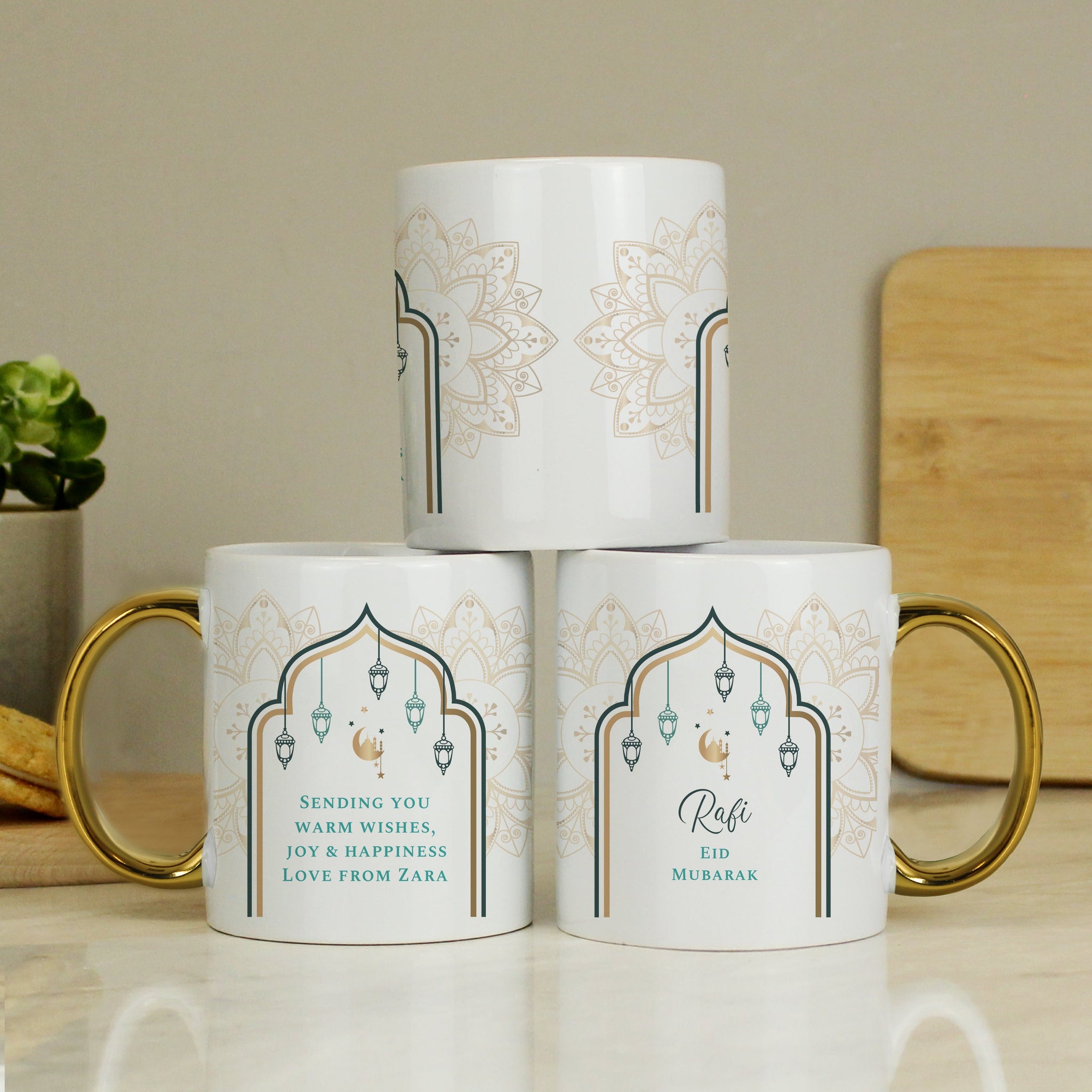 Personalised Eid and Ramadan Gold Handled Mug: 3 - Mugs By Gift Moments