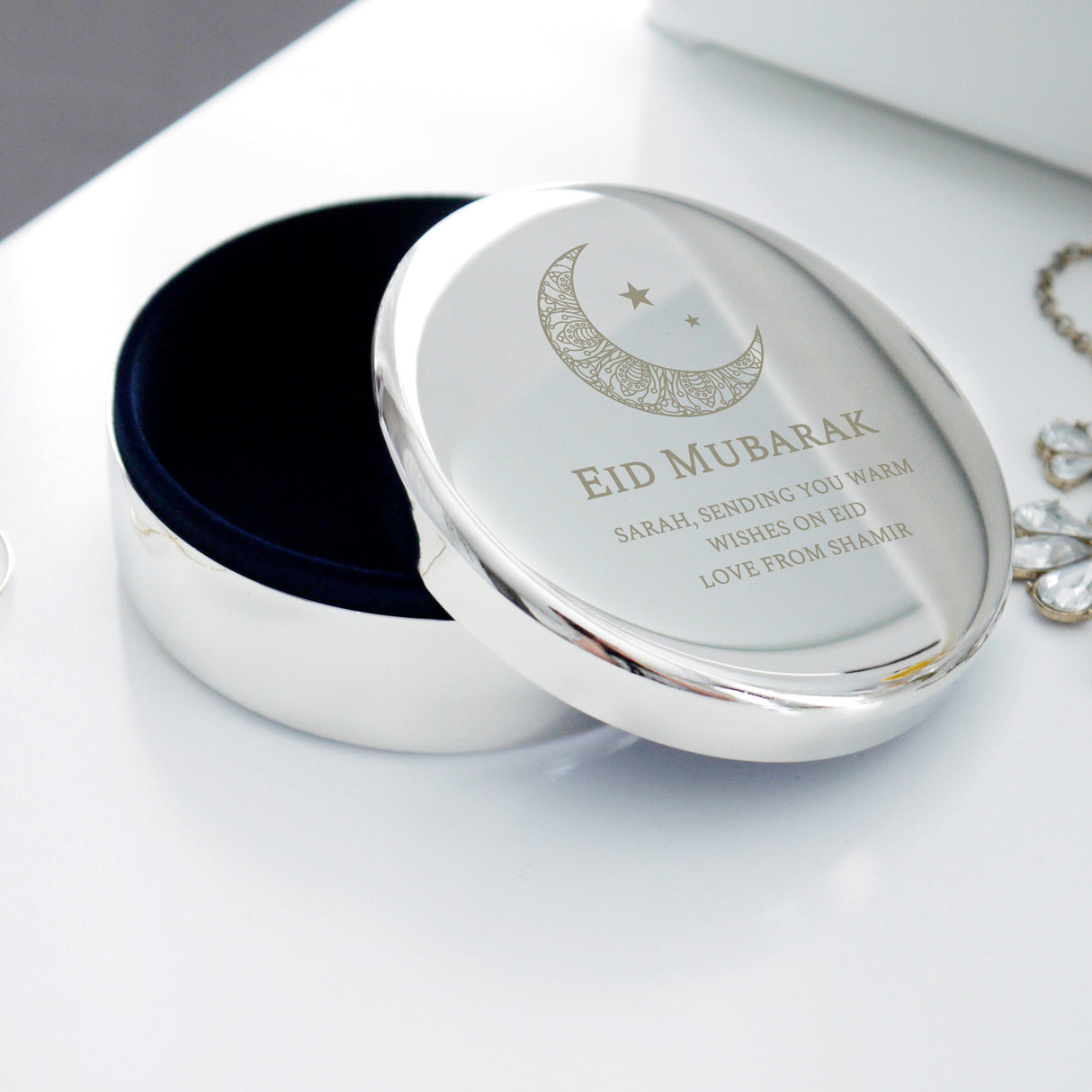 Personalised Eid and Ramadan Round Trinket Box: 2 - Trinket Boxes By Gift Moments