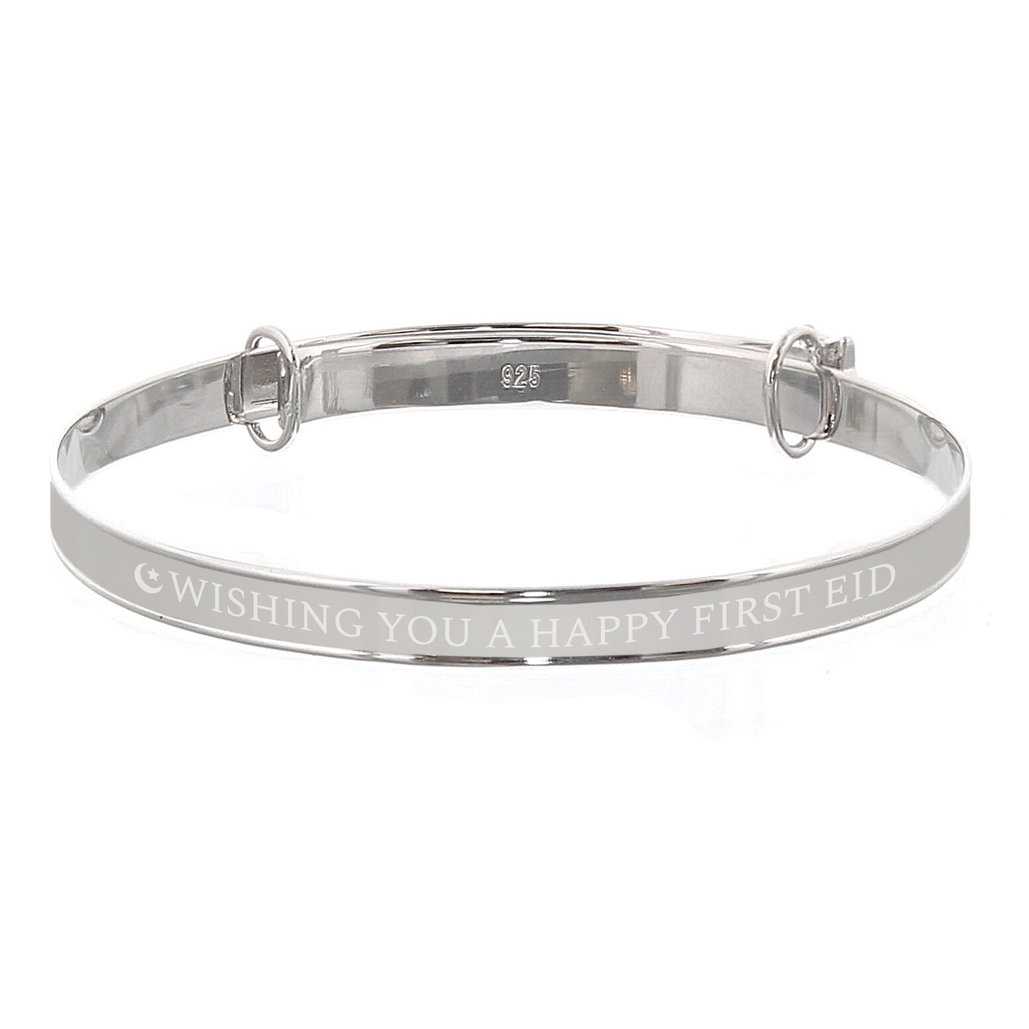Personalised Eid Sterling Silver Childs Expanding Diamante Star Bracelet: 5 - Bracelets By Gift Moments