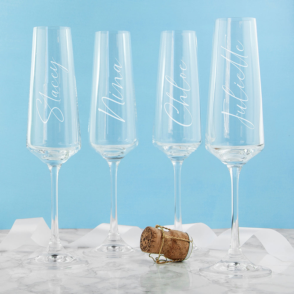 Personalised Elegance Champagne Flute: 5 Champagne Flutes By Gift Moments