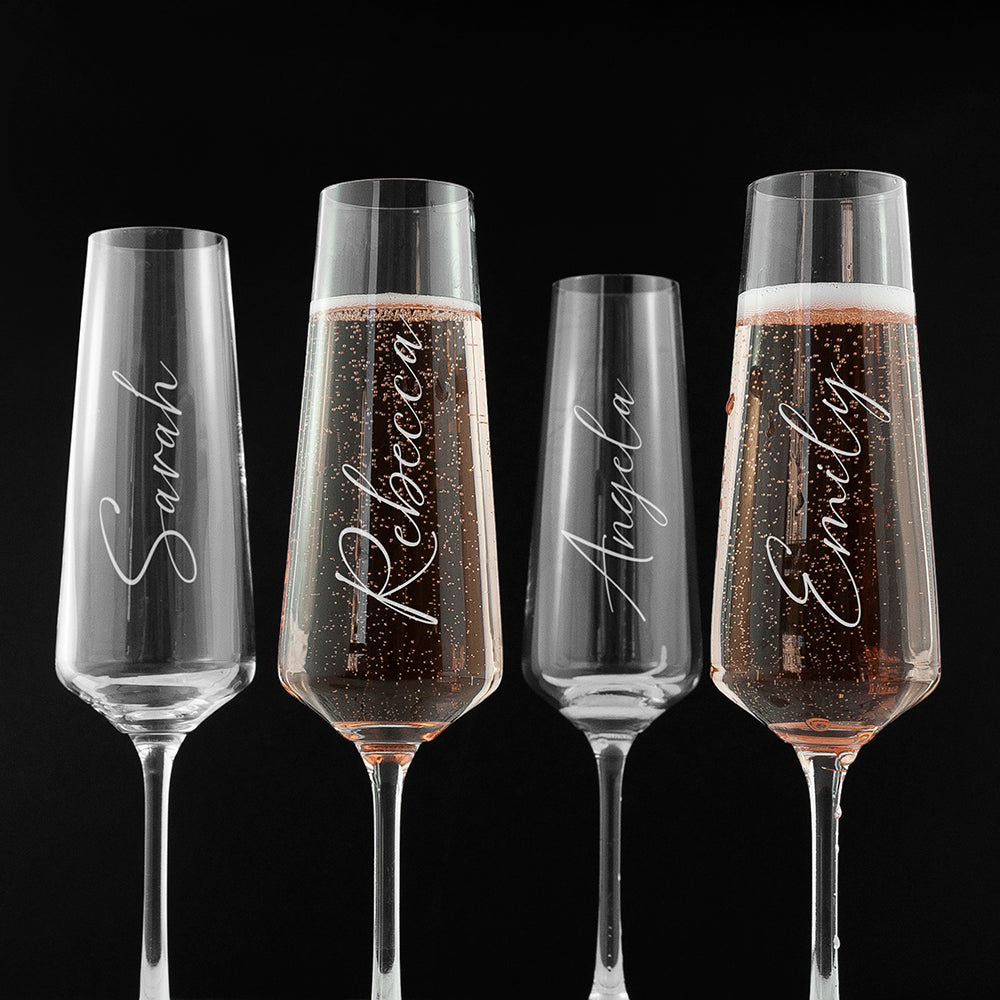Personalised Elegance Champagne Flute: 2 Champagne Flutes By Gift Moments