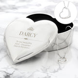 Personalised Elegant Crown Heart Trinket Box & Necklace Set: 3 - Necklaces By Gift Moments