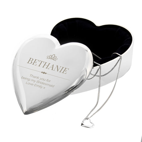 Personalised Elegant Crown Heart Trinket Box & Necklace Set: 2 - Necklaces By Gift Moments
