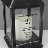 Personalised Rustic Black Lantern with Flame Effect: 2 - LED Lighting By Gift Moments